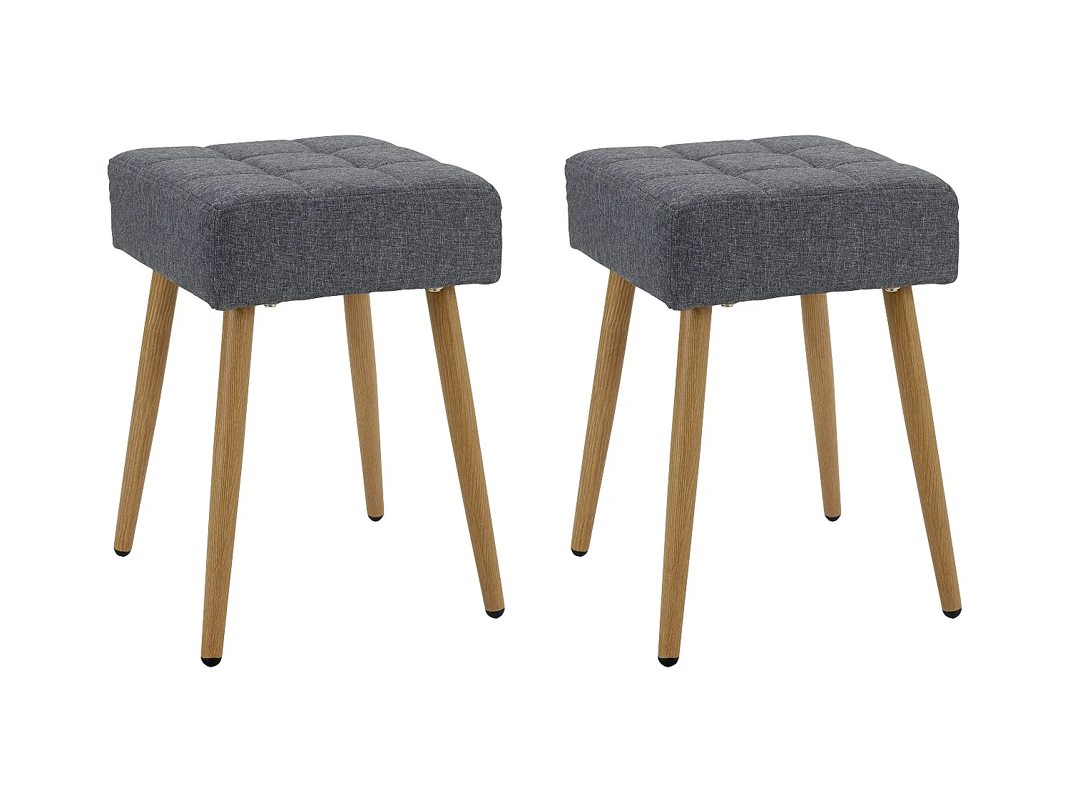 LOUISE-Kruk in stof antraciet en poten in metaal eik