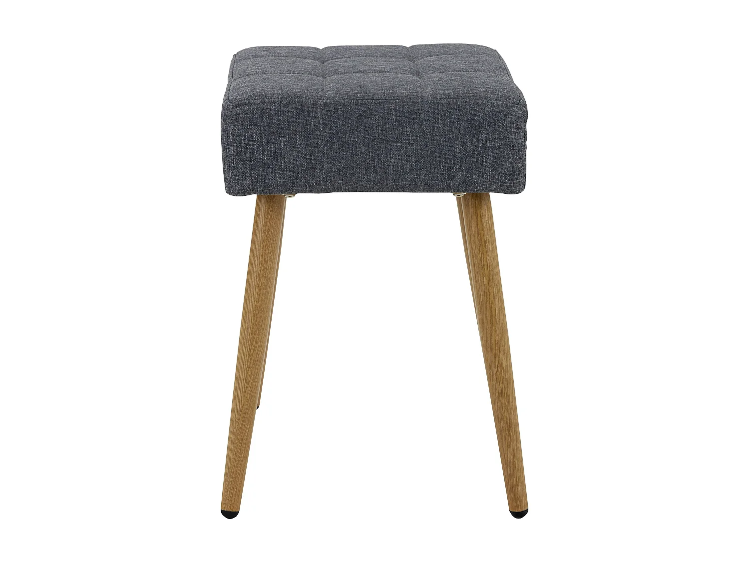 Sgabello in tessuto antracite e gambe in metallo rovere