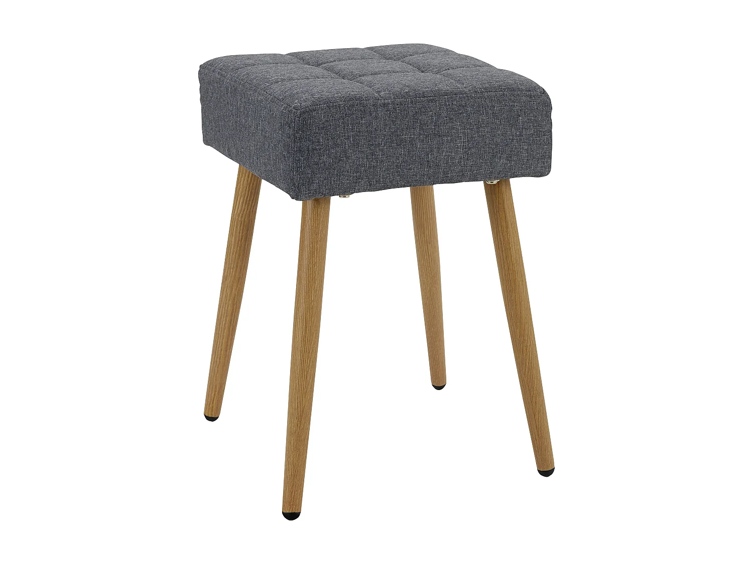 Sgabello in tessuto antracite e gambe in metallo rovere