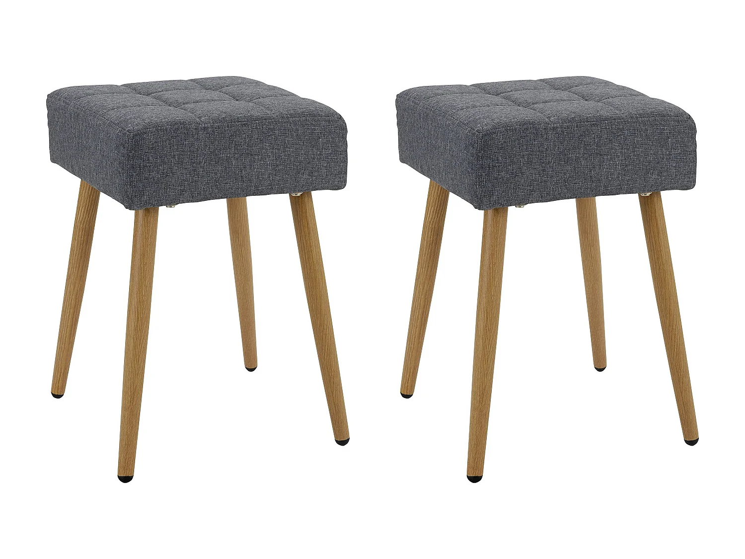 Sgabello in tessuto antracite e gambe in metallo rovere