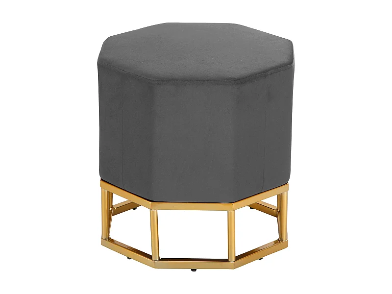 Taburete en terciopelo gris