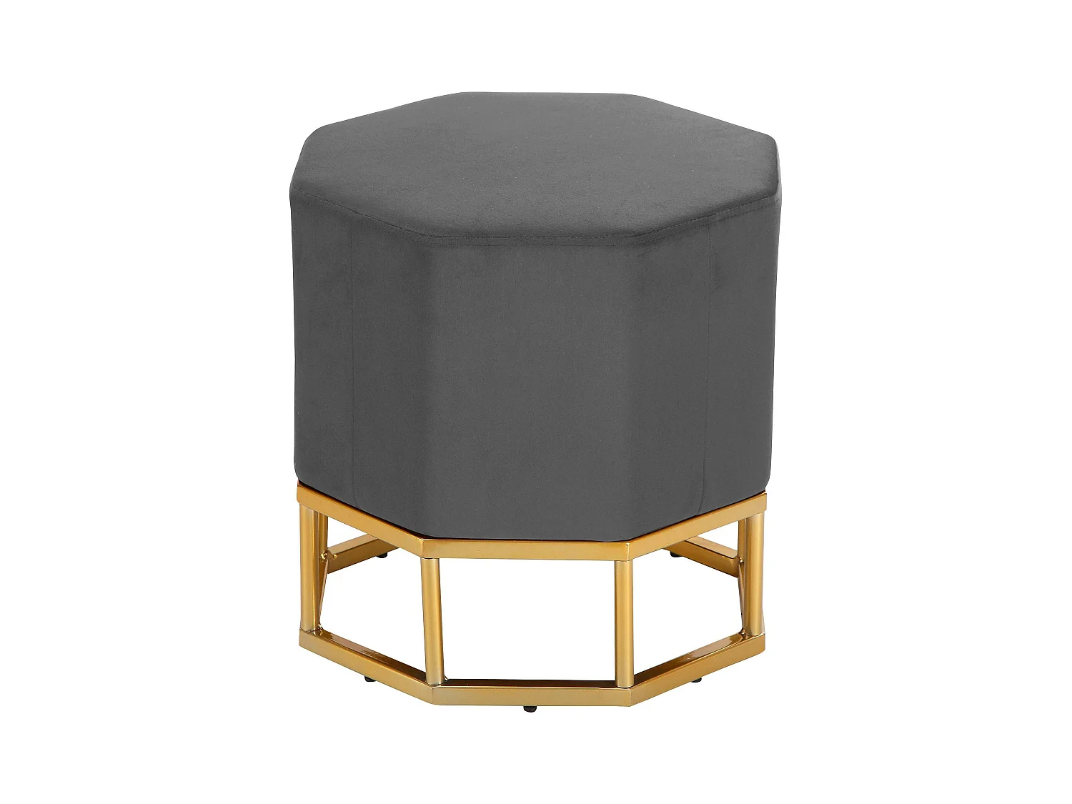 Taburete en terciopelo gris