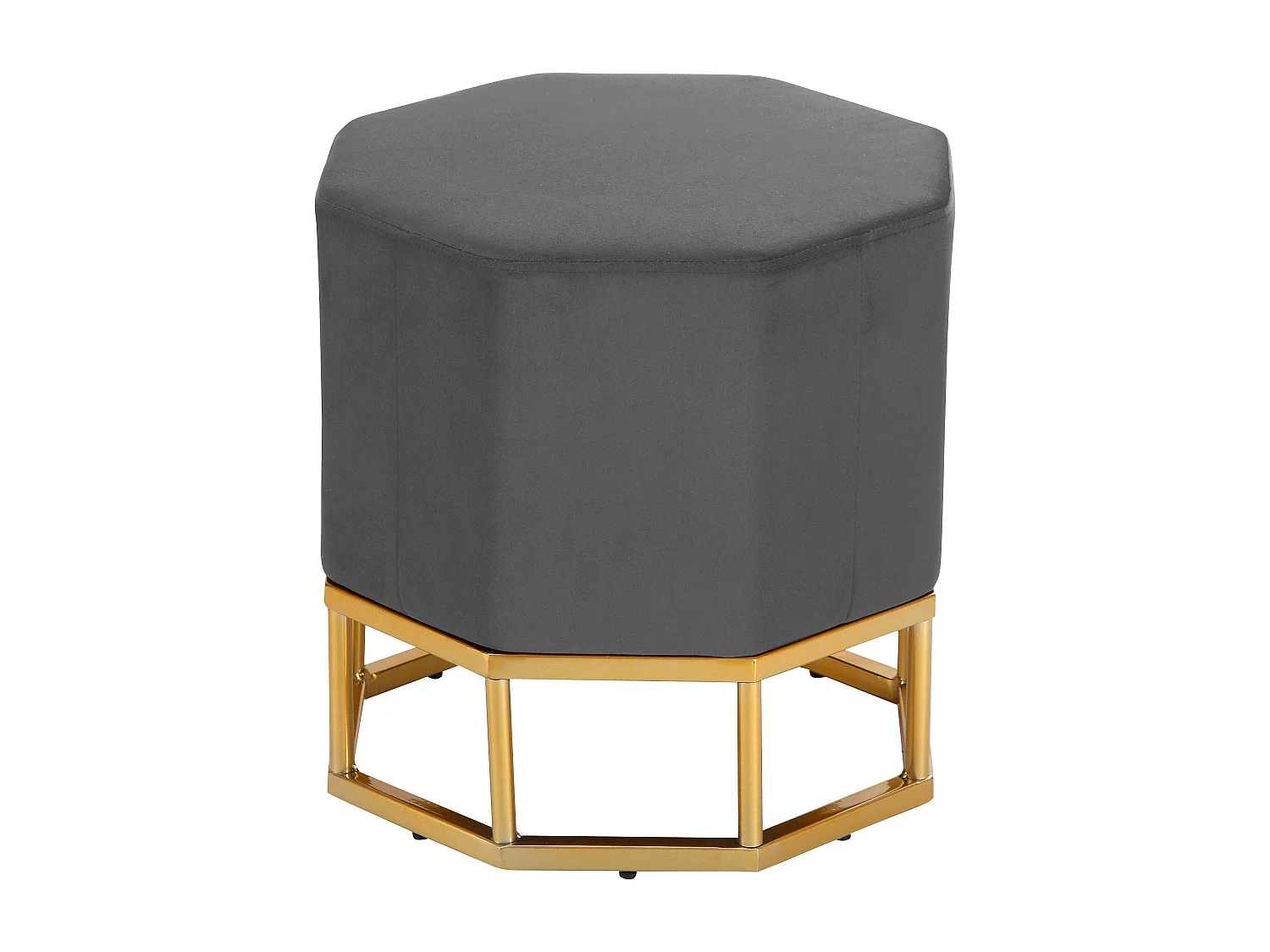 Taburete en terciopelo gris