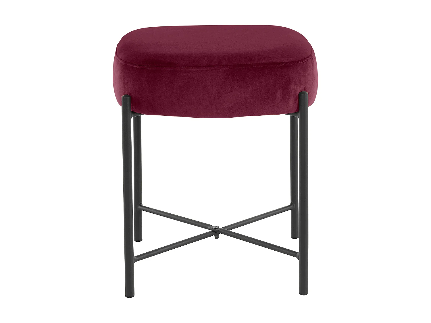 Berry | Tabouret en velours bordeaux