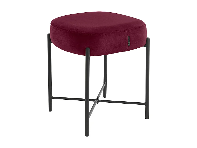 Berry | Tabouret en velours bordeaux