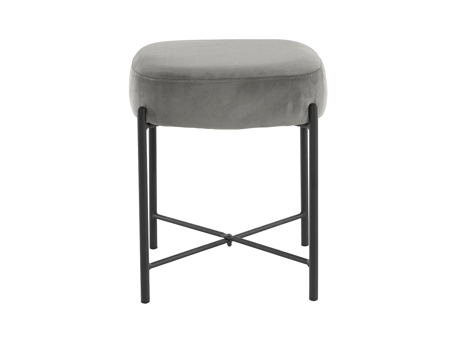 Taburete en terciopelo gris claro