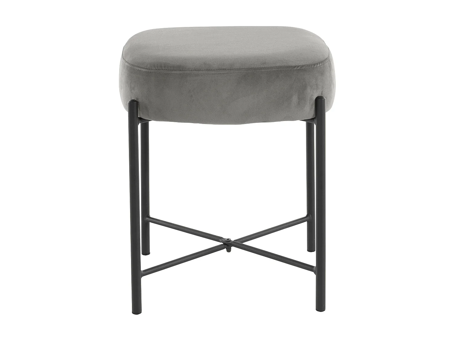 Tabouret en velours gris clair