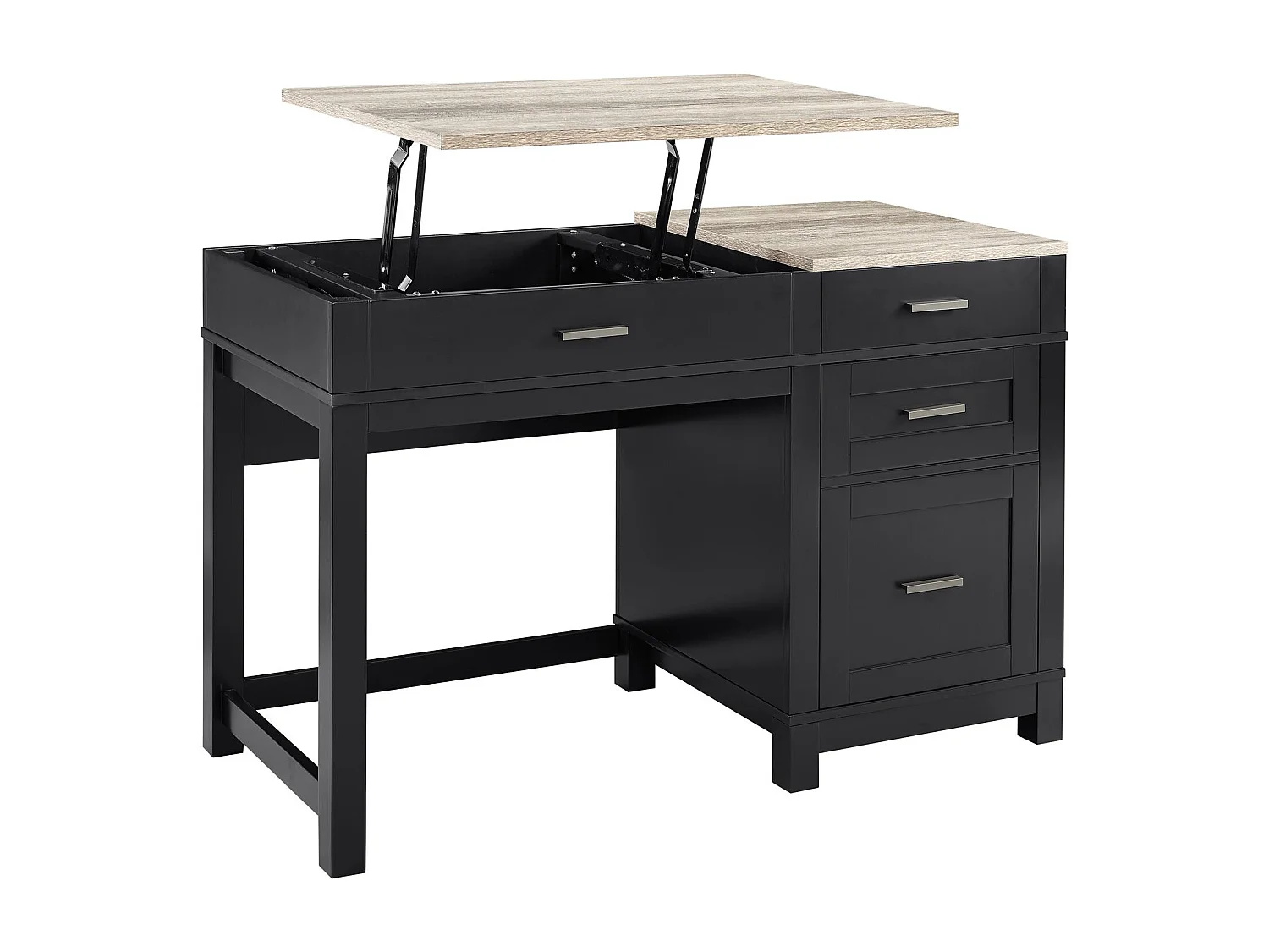 Carver | Bureau d'ordinateur avec plateau relevable en MDF noir