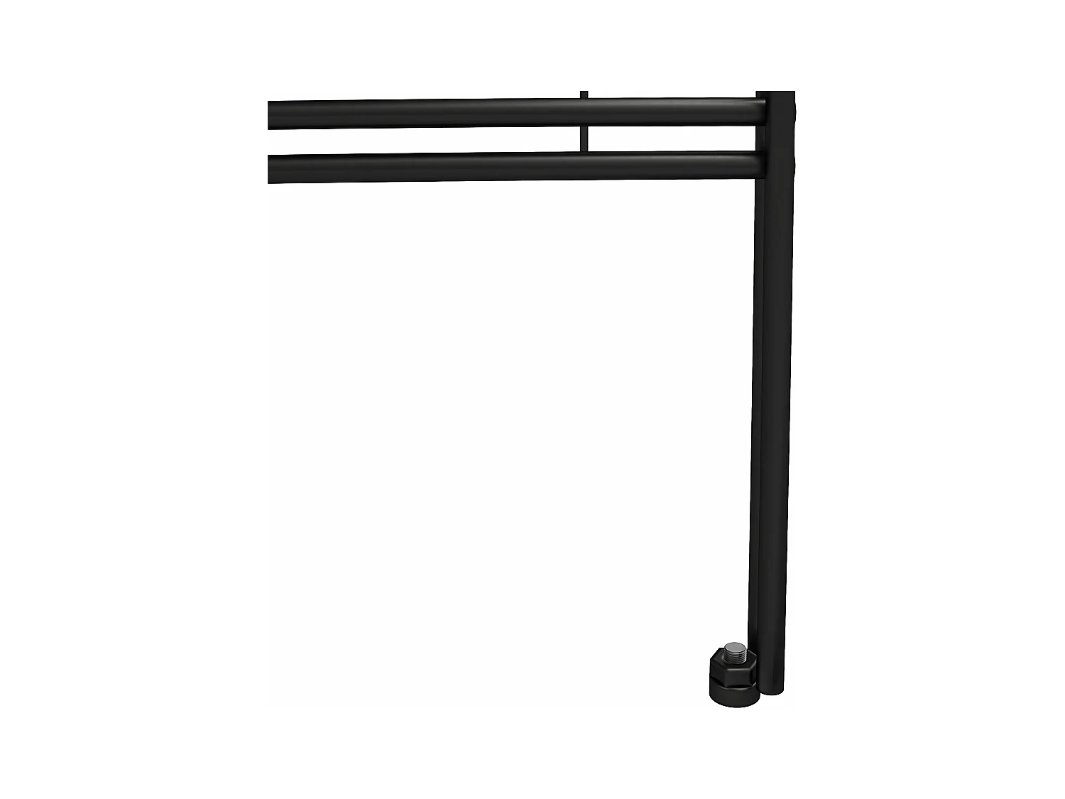 Wainwright | Bureau d'ordinateur en verre transparent et structure en métal noir