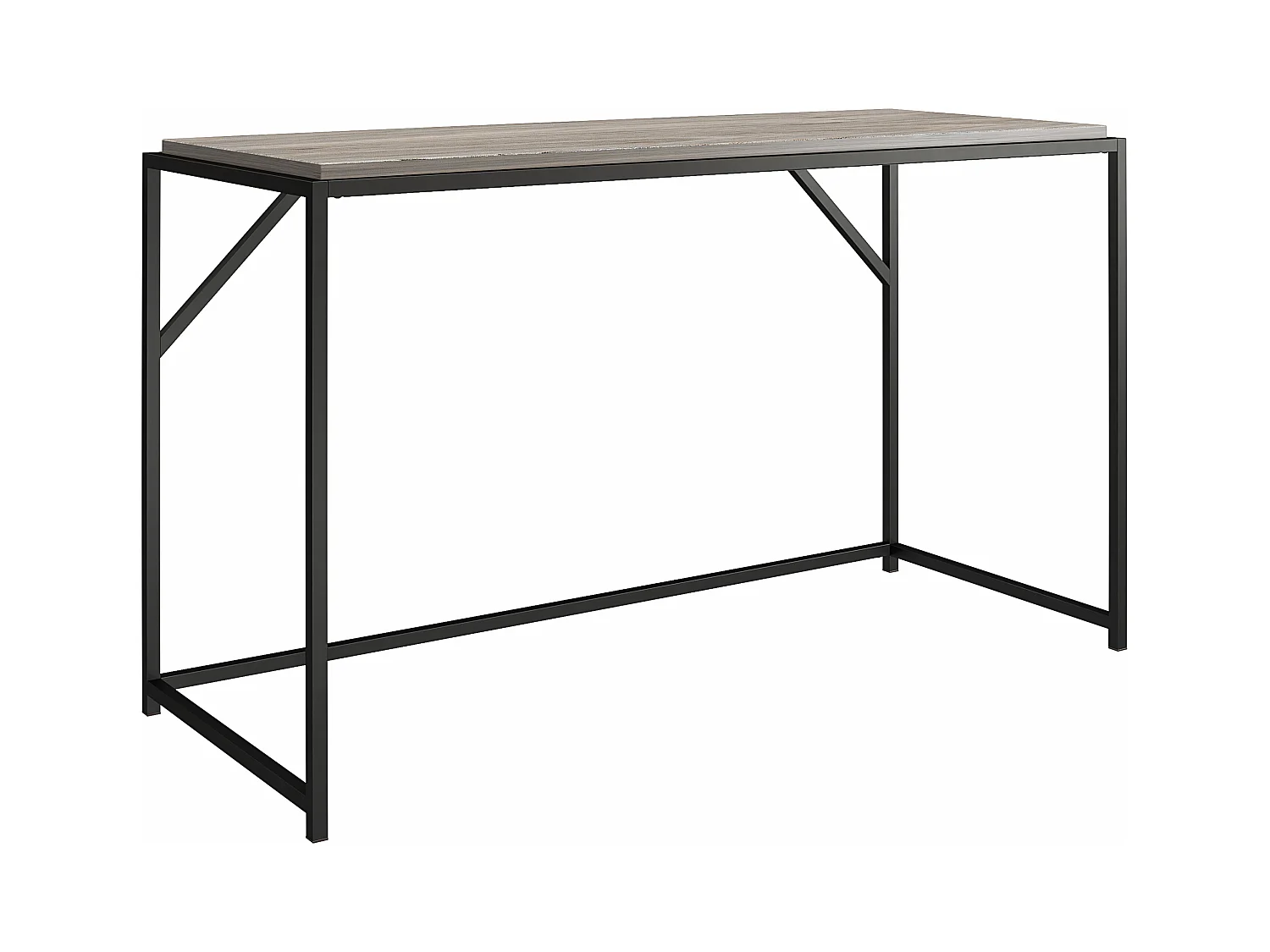 Quincy | Bureau en panneaux de particules de chêne gris et structure en métal