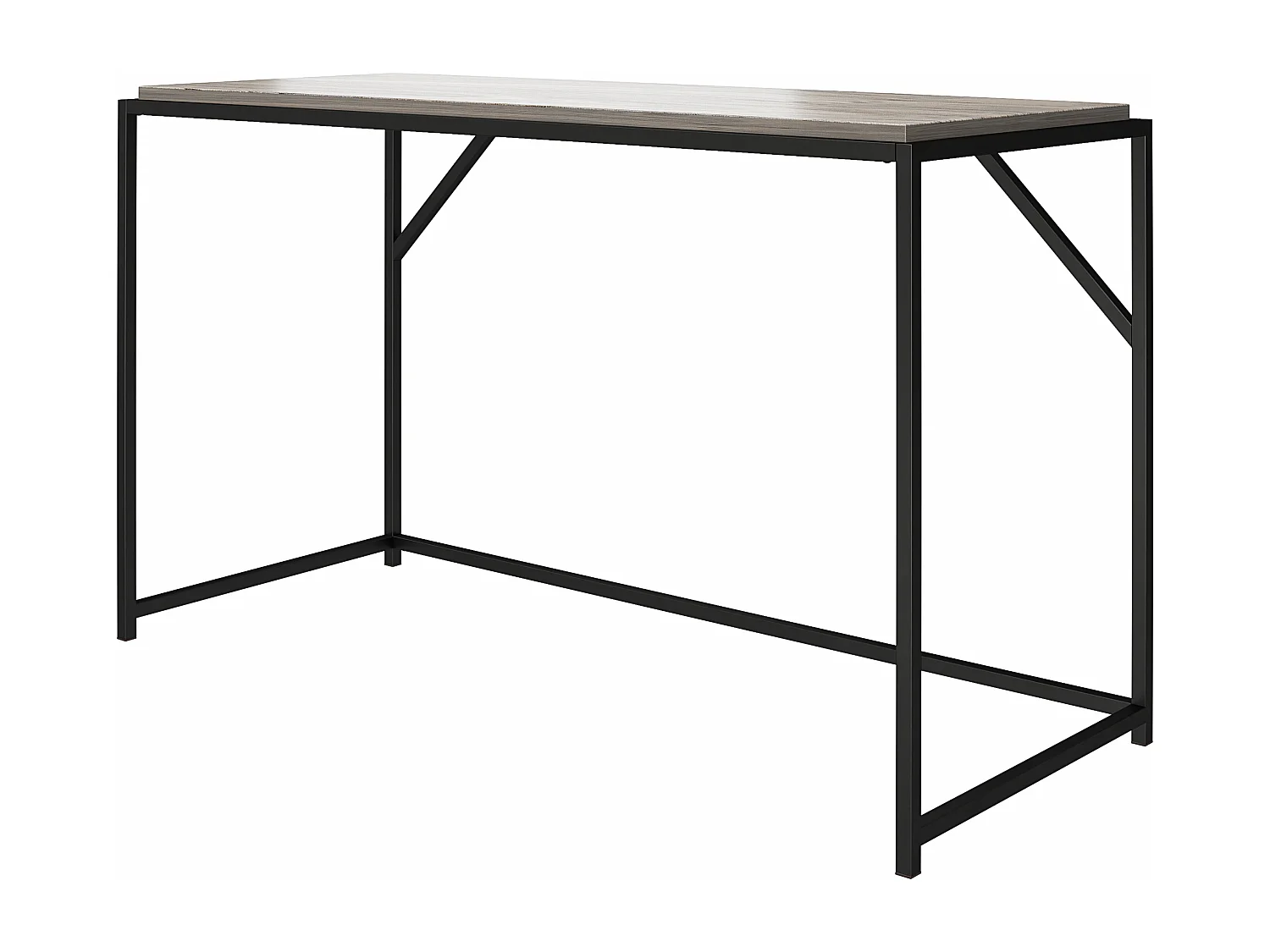 Quincy | Bureau en panneaux de particules de chêne gris et structure en métal