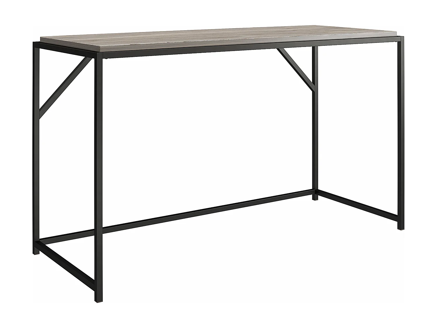 Quincy | Bureau en panneaux de particules de chêne gris et structure en métal