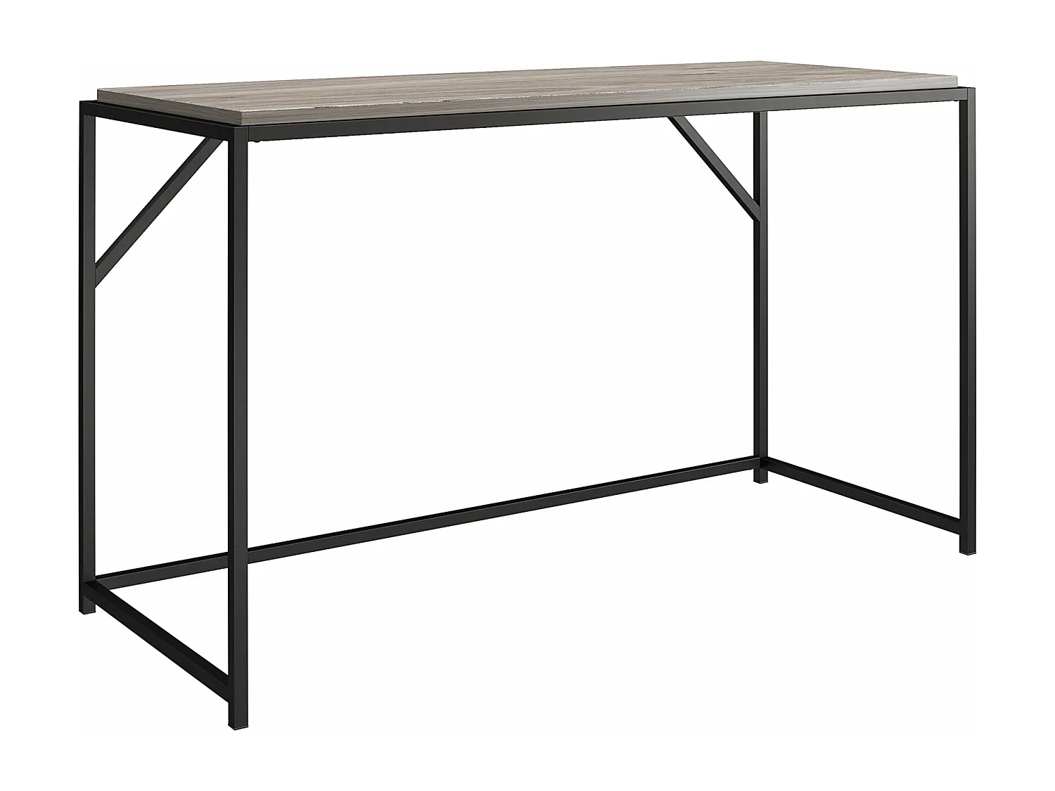 Quincy | Bureau en panneaux de particules de chêne gris et structure en métal