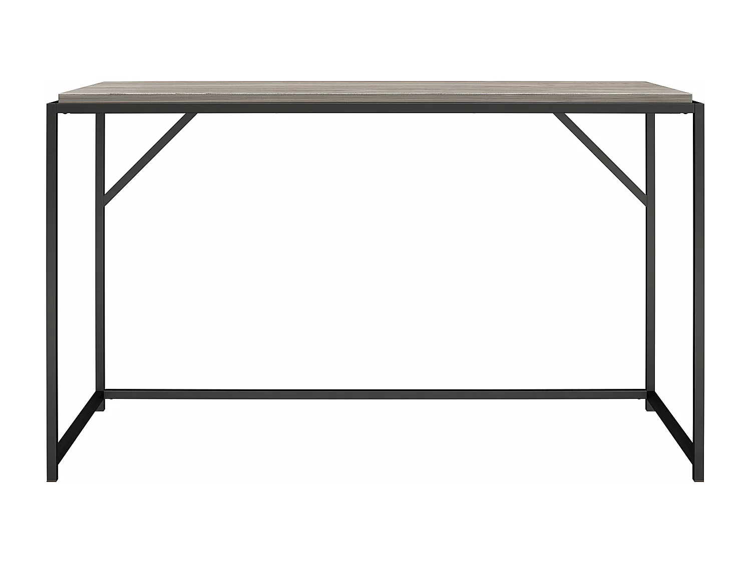 Quincy | Bureau en panneaux de particules de chêne gris et structure en métal