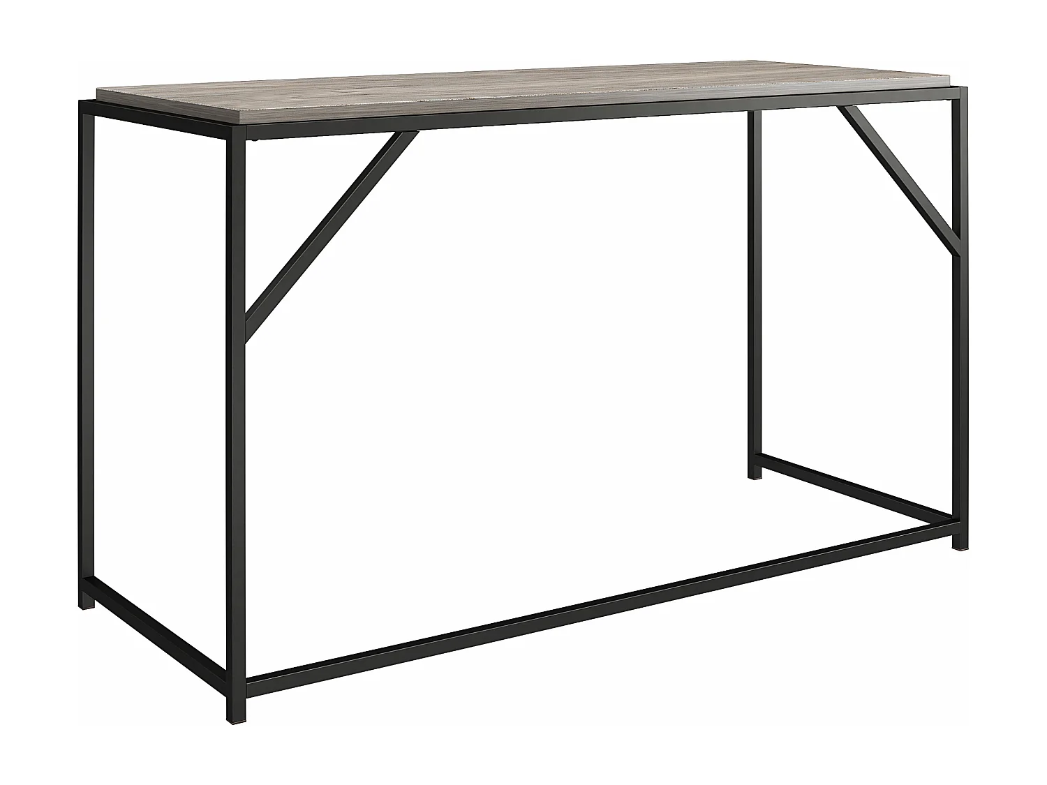 Quincy | Bureau en panneaux de particules de chêne gris et structure en métal