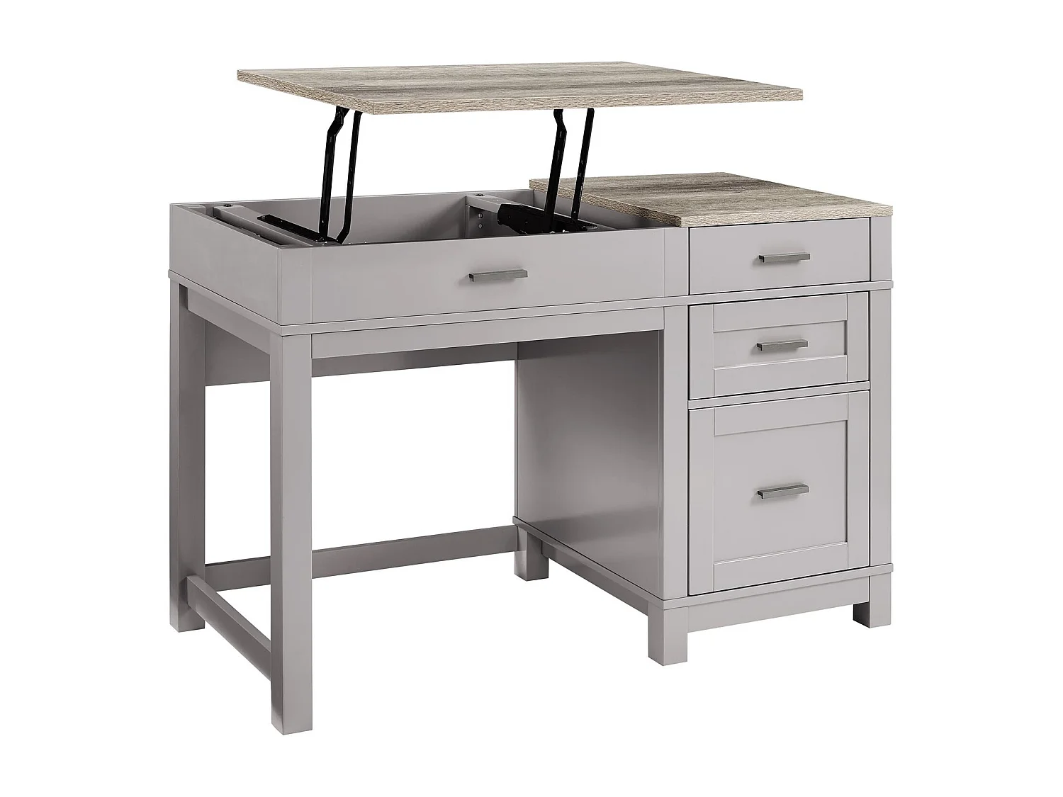 Carver | Bureau d'ordinateur avec plateau relevable en MDF gris