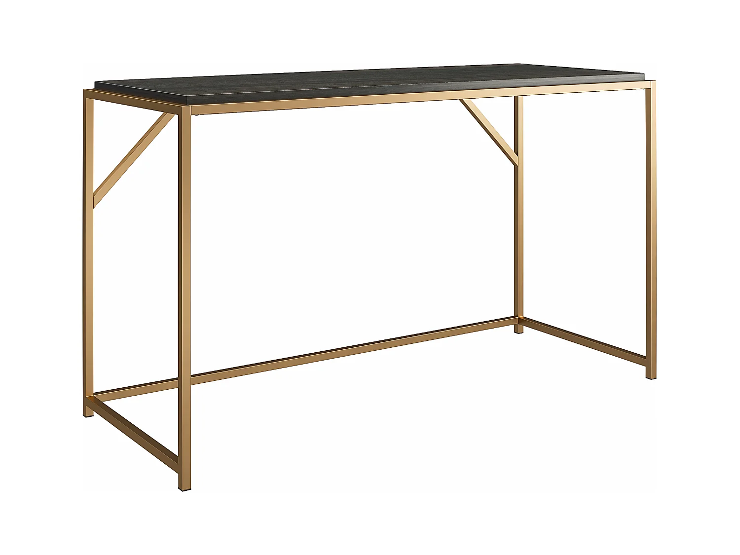 Quincy | Bureau en panneaux de particules expresso et structure en métal