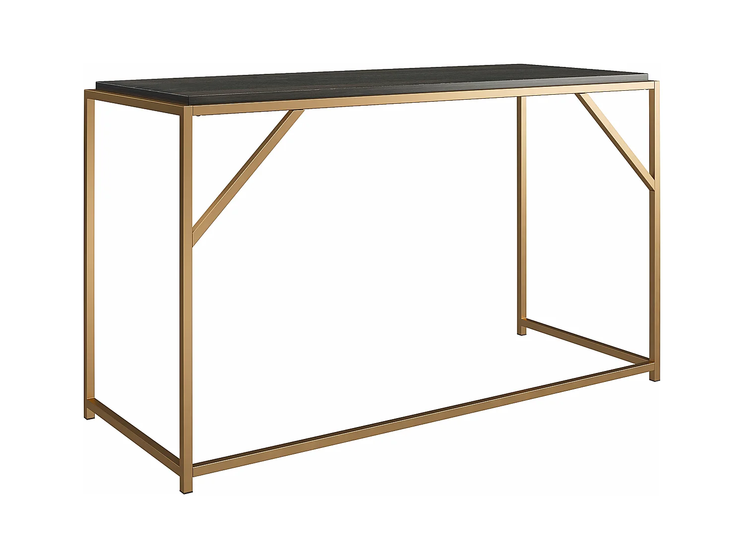 Quincy | Bureau en panneaux de particules expresso et structure en métal