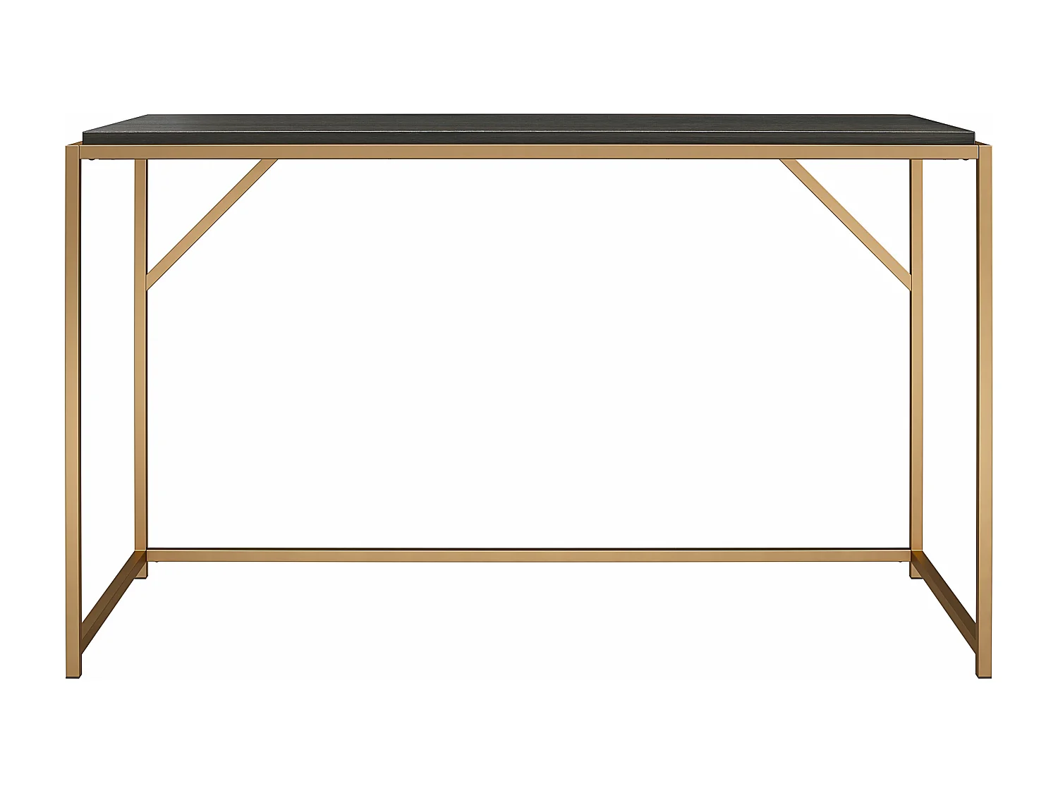 Quincy | Bureau en panneaux de particules expresso et structure en métal