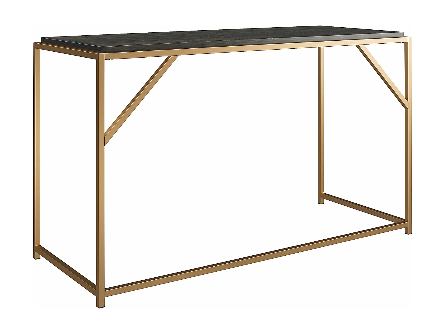 Quincy | Bureau en panneaux de particules expresso et structure en métal