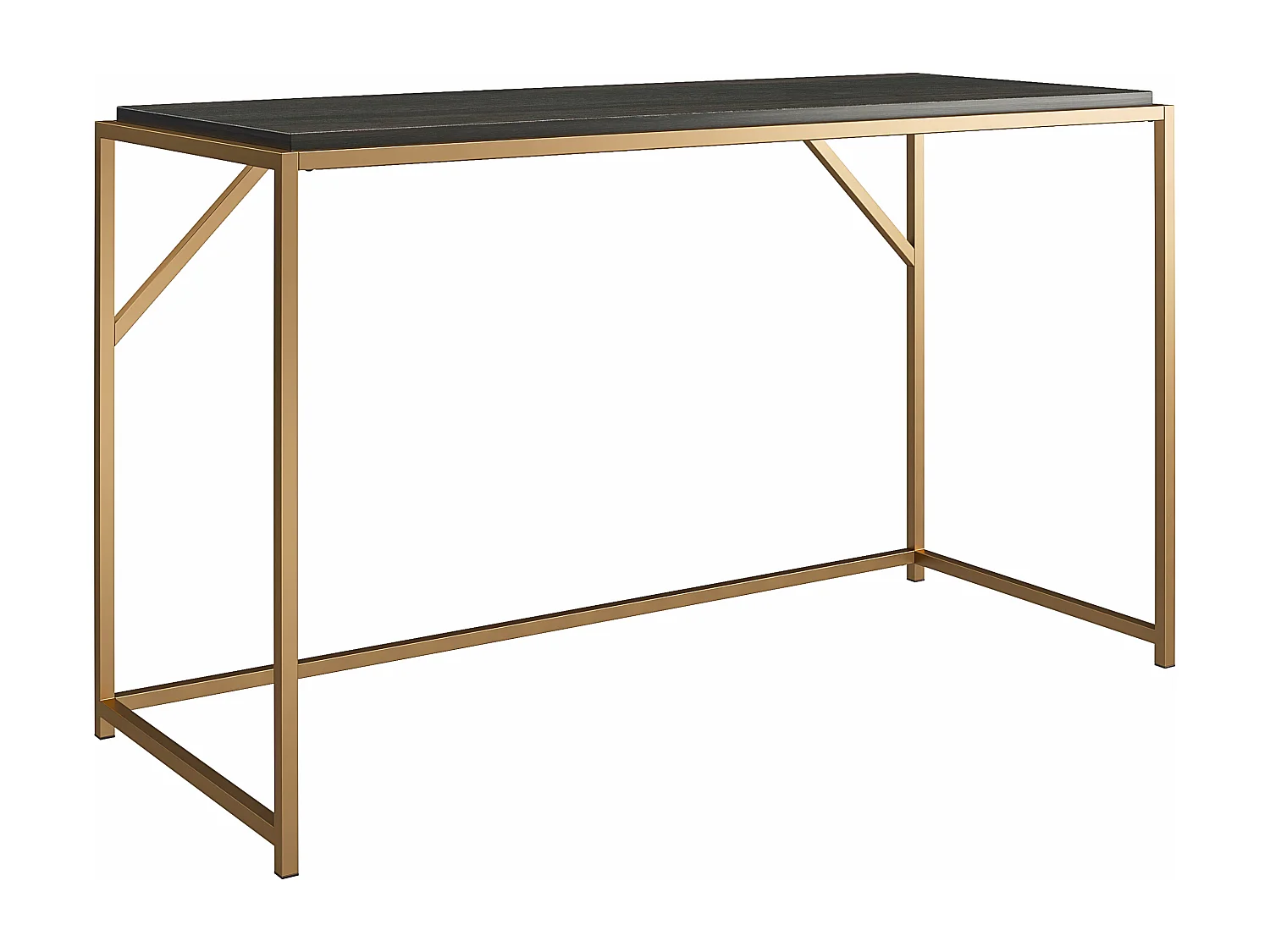 Quincy | Bureau en panneaux de particules expresso et structure en métal