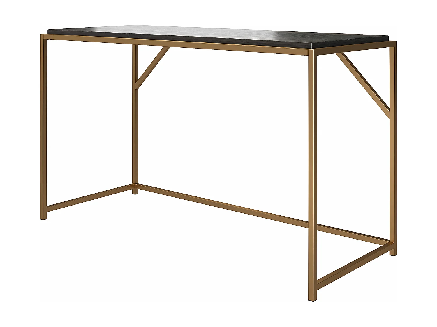 Quincy | Bureau en panneaux de particules expresso et structure en métal