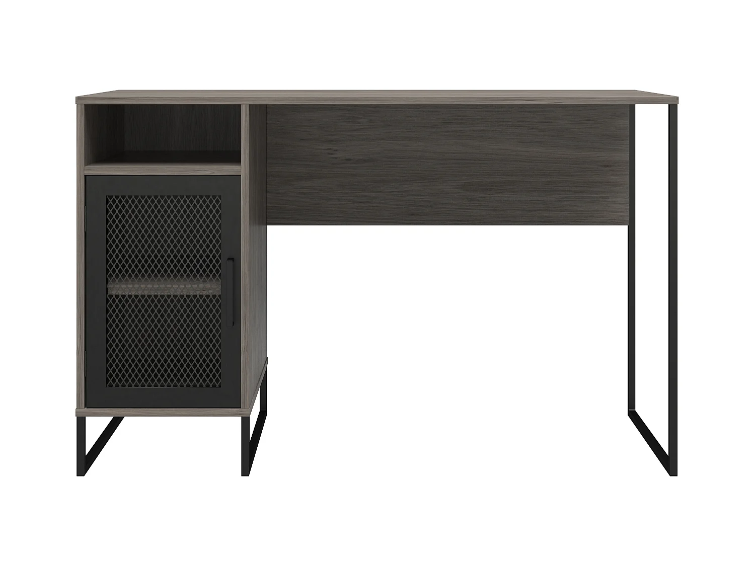 Purdue | Bureau ordinateur caisson 1 porte en MDF chêne gris