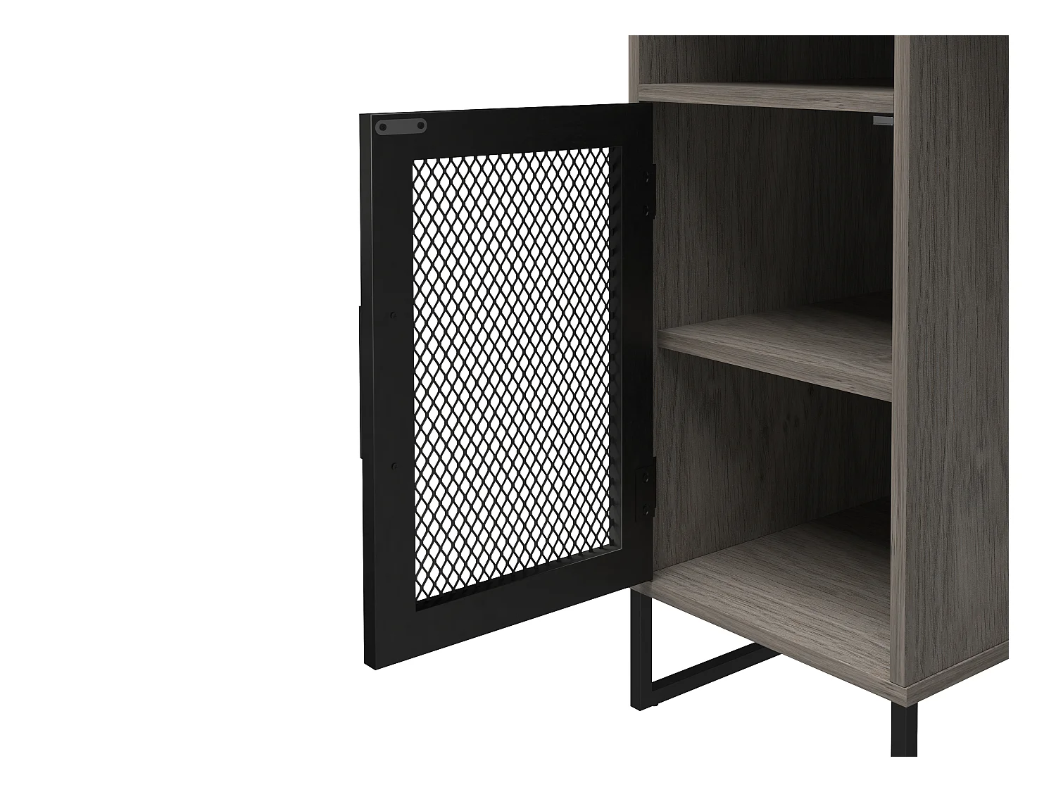 Purdue | Bureau ordinateur caisson 1 porte en MDF chêne gris