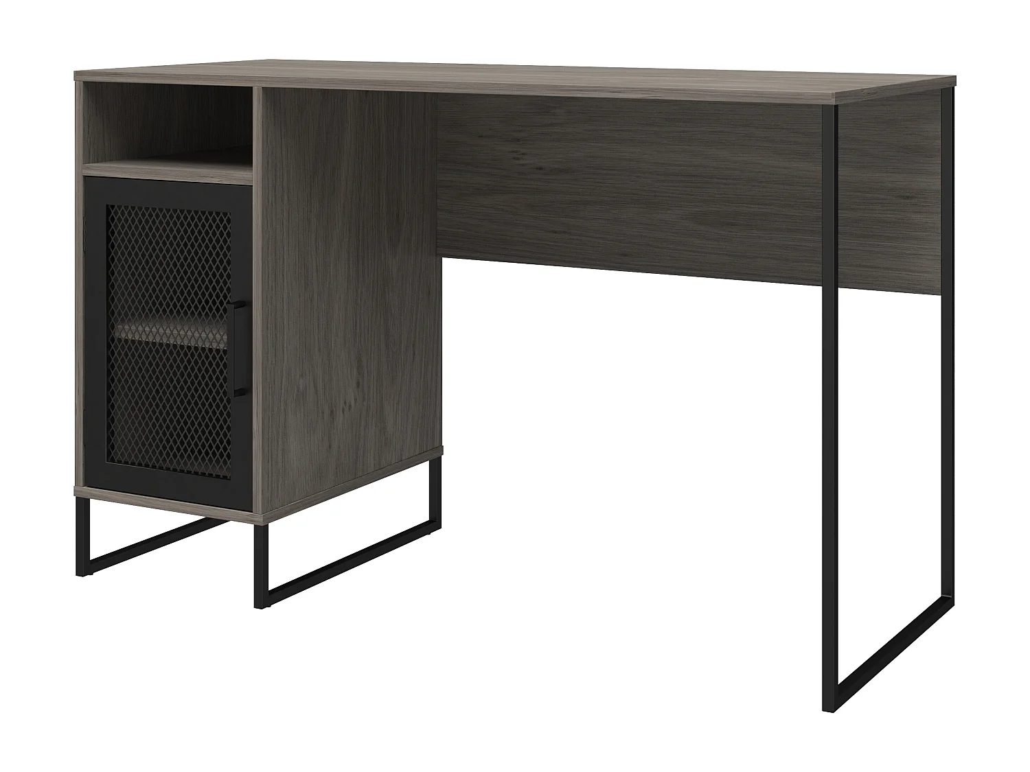 Purdue | Bureau ordinateur caisson 1 porte en MDF chêne gris