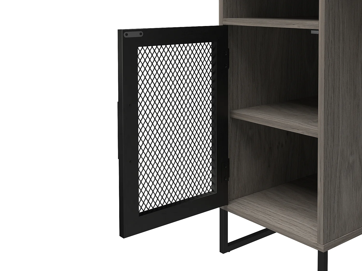 Purdue | Bureau ordinateur caisson 1 porte en MDF chêne gris