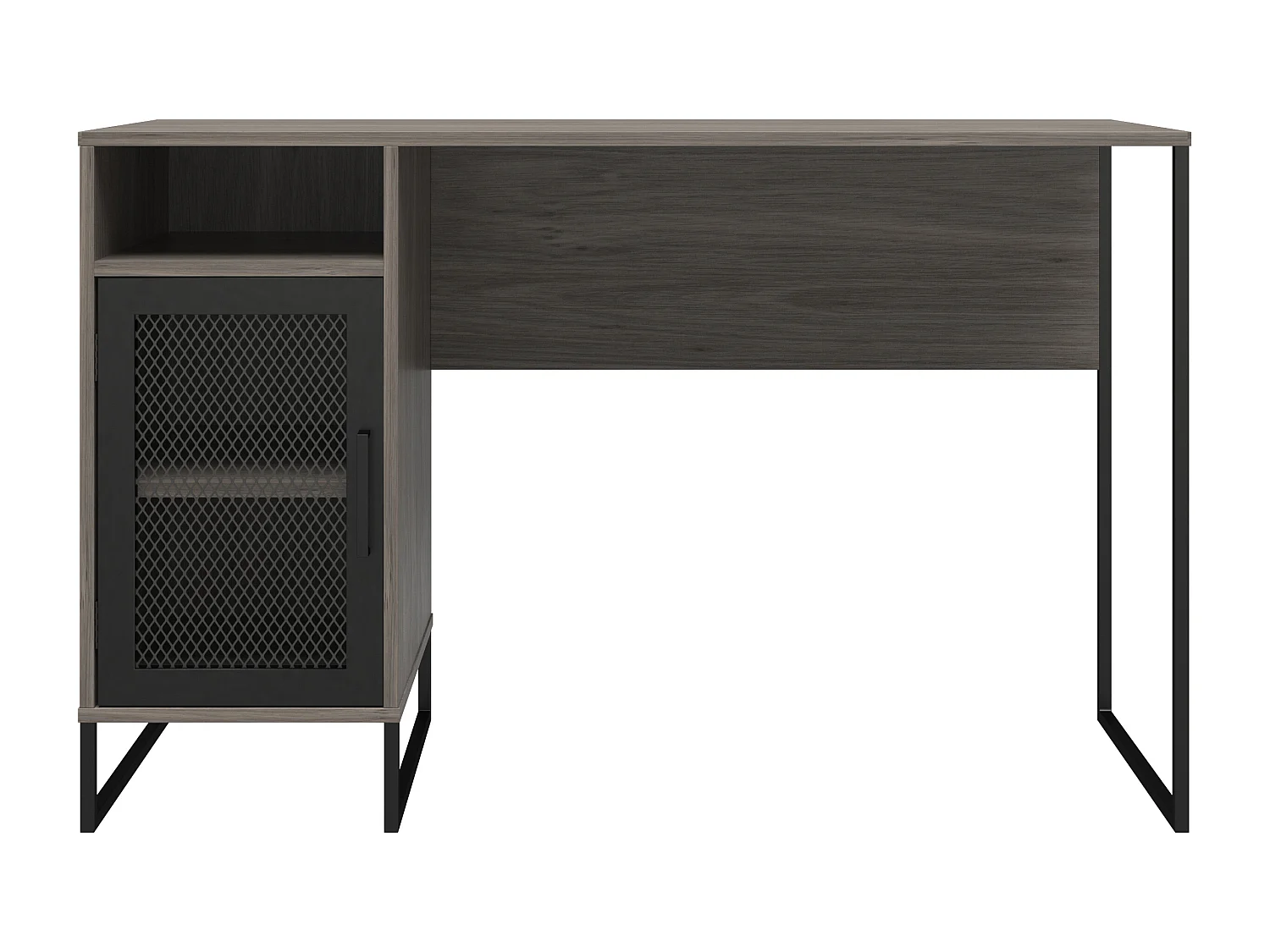 Purdue | Bureau ordinateur caisson 1 porte en MDF chêne gris