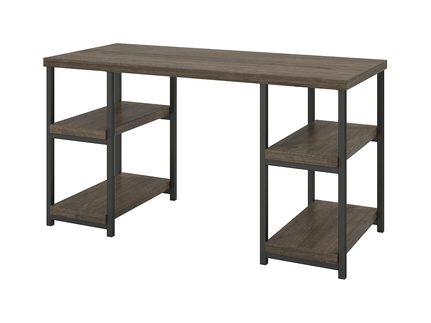 Ashlar | Bureau d'ordinateur avec 4 étagères en panneaux de partic. stratifiés