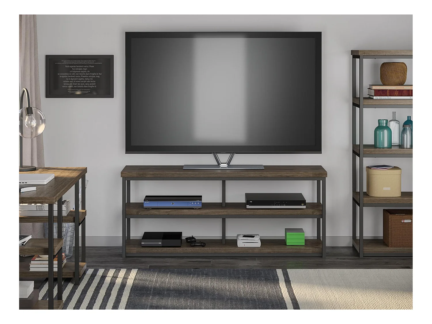 Ashlar | Bureau d'ordinateur avec 4 étagères en panneaux de partic. stratifiés