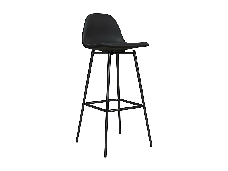 Calvin | Tabouret de bar en simili cuir noir