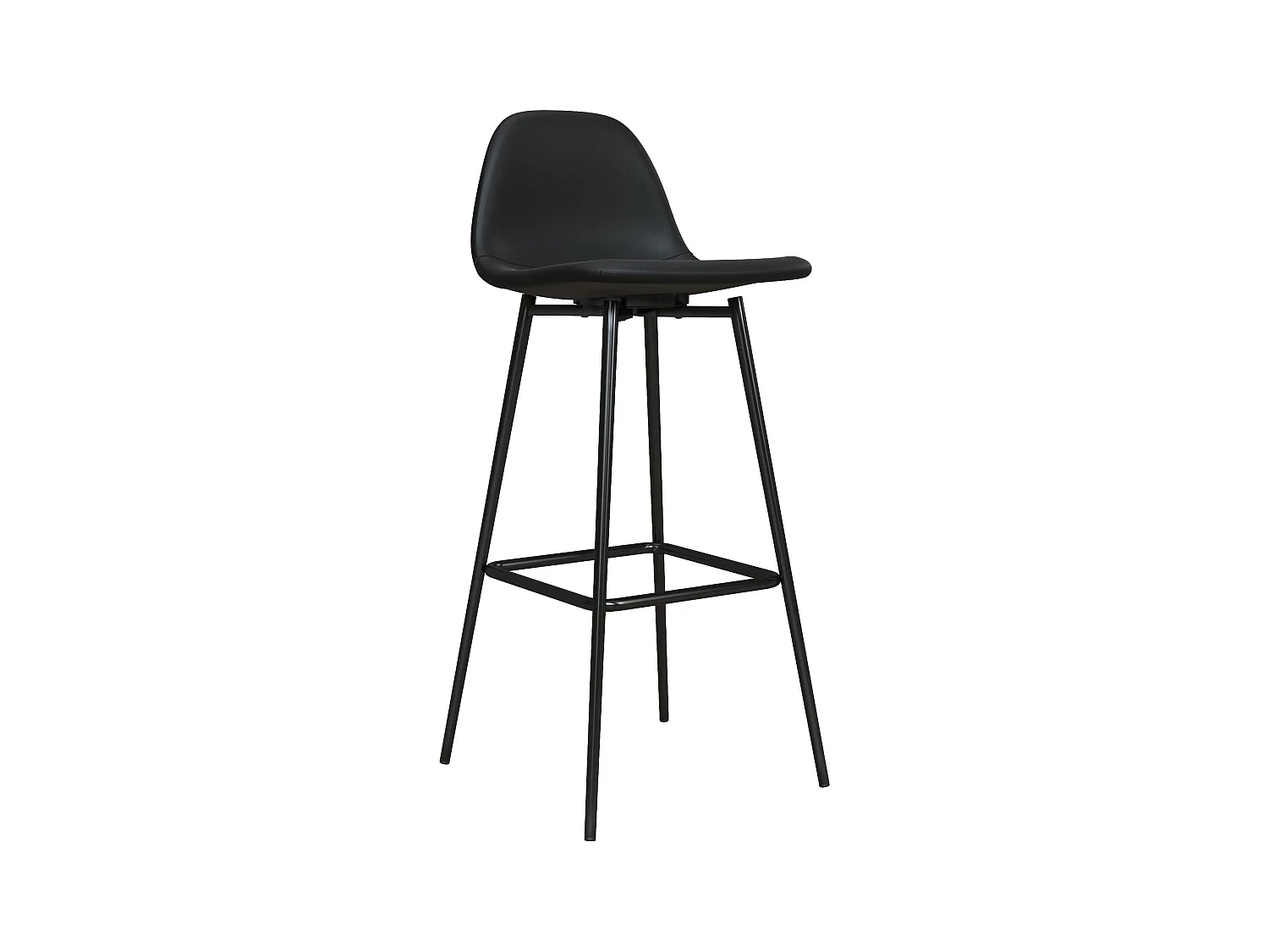 Calvin | Tabouret de bar en simili cuir noir