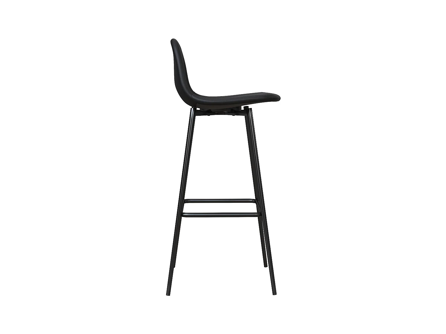 Calvin | Tabouret de bar en simili cuir noir