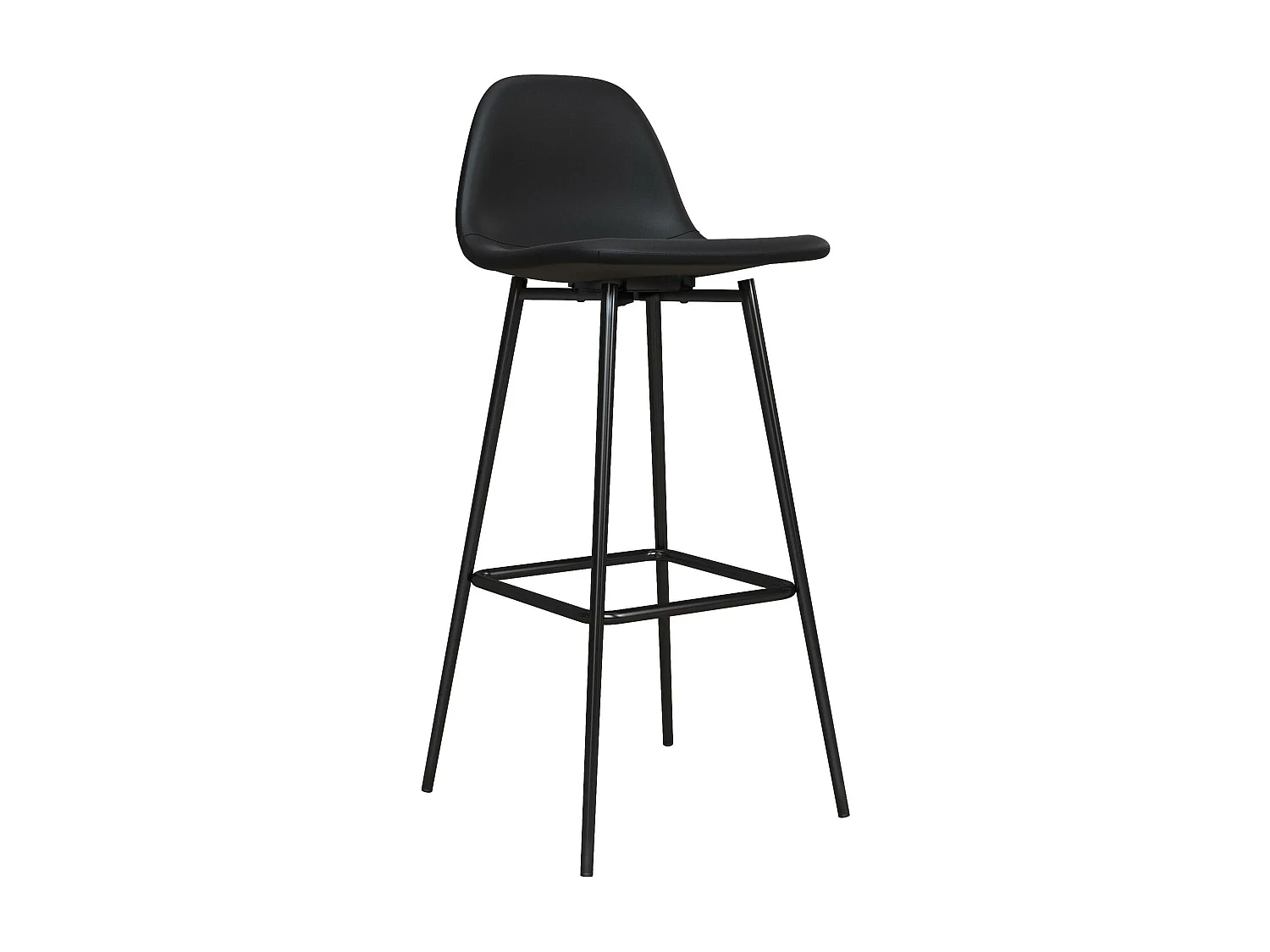 Calvin | Tabouret de bar en simili cuir noir