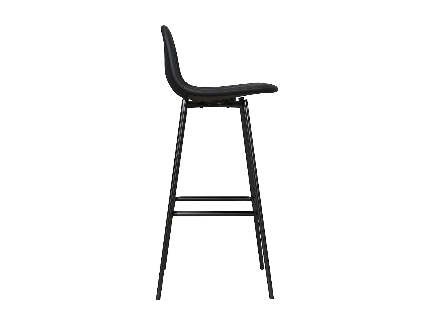 Calvin | Tabouret de bar en simili cuir noir