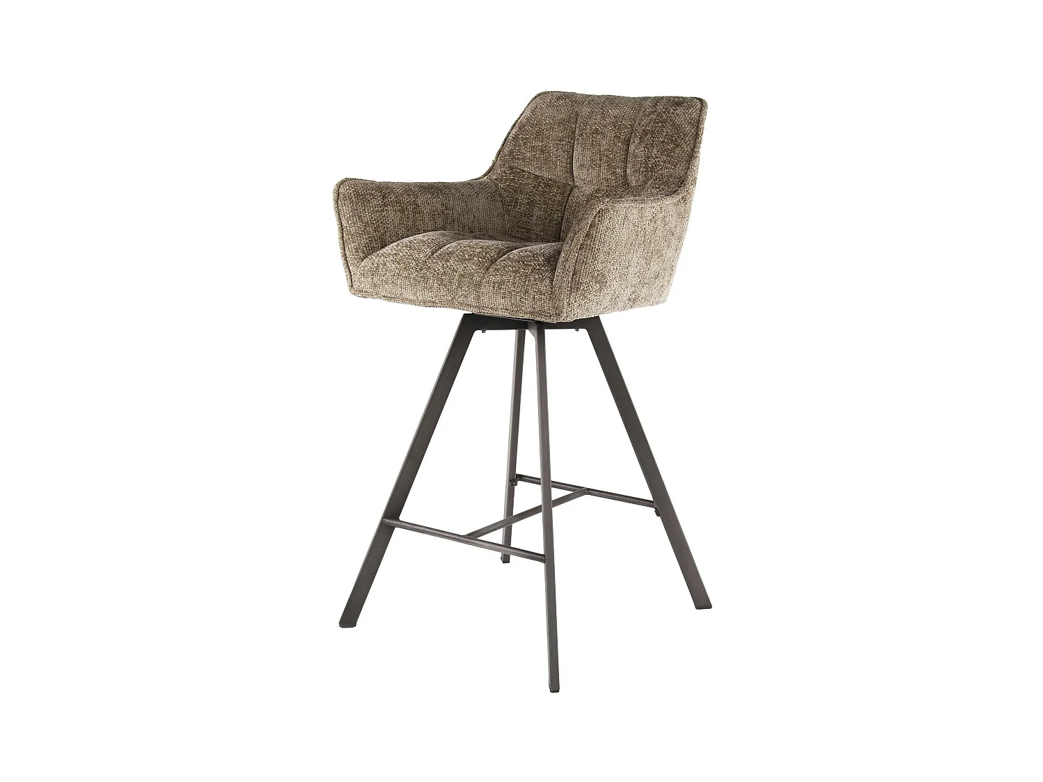 Chaise de bar pivotante en velours texturé beige nacré (lot de 2) MELBOURNE