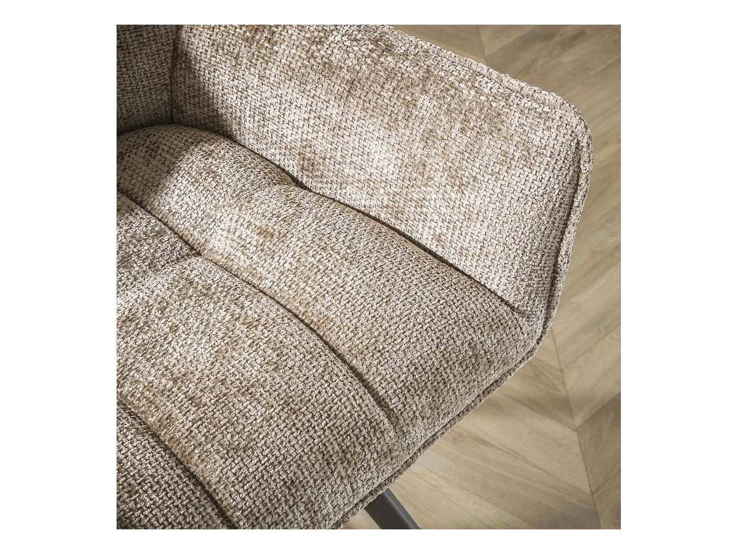 Chaise de bar pivotante en velours texturé beige nacré (lot de 2) MELBOURNE
