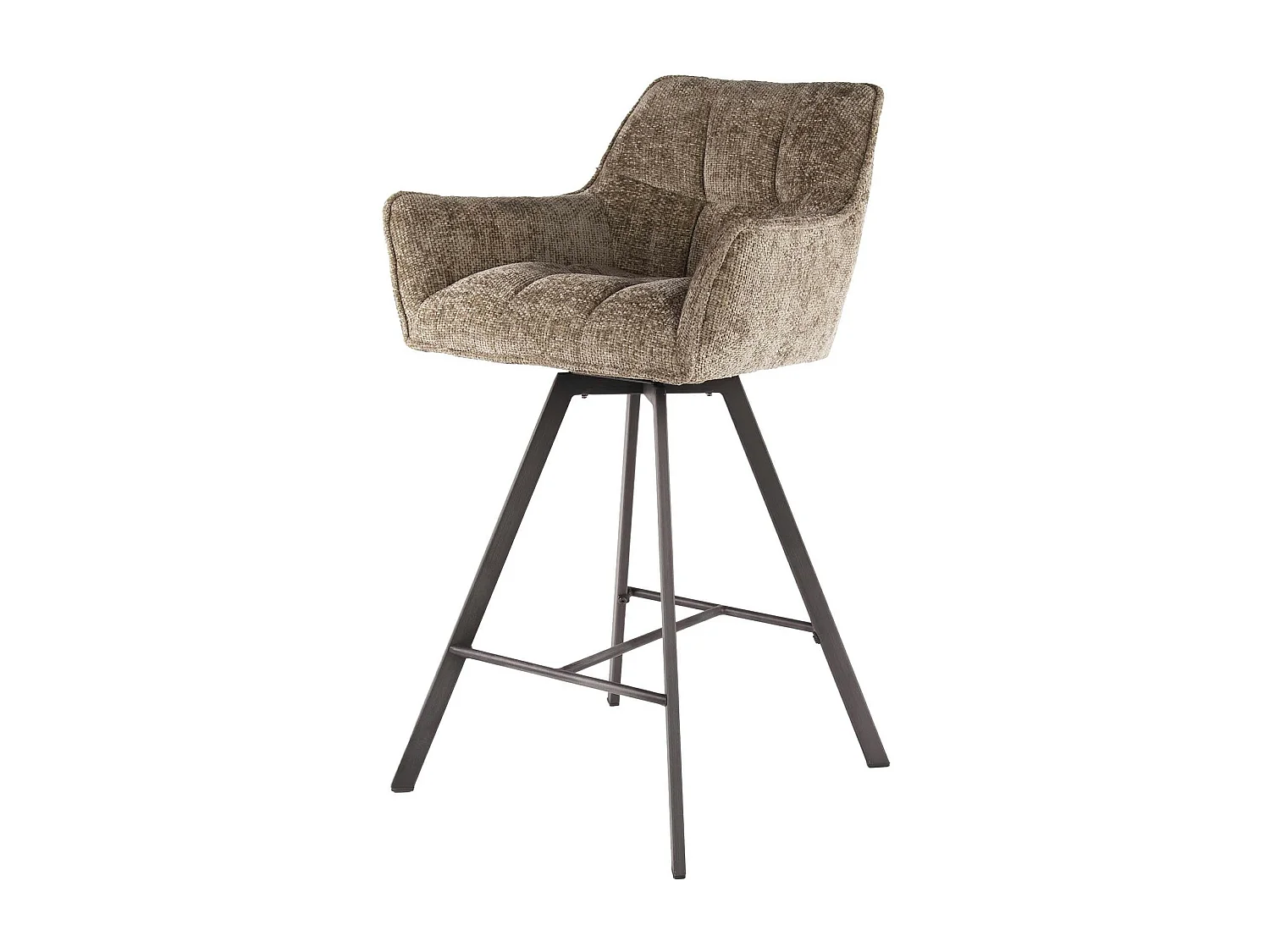 Chaise de bar pivotante en velours texturé beige nacré (lot de 2) MELBOURNE