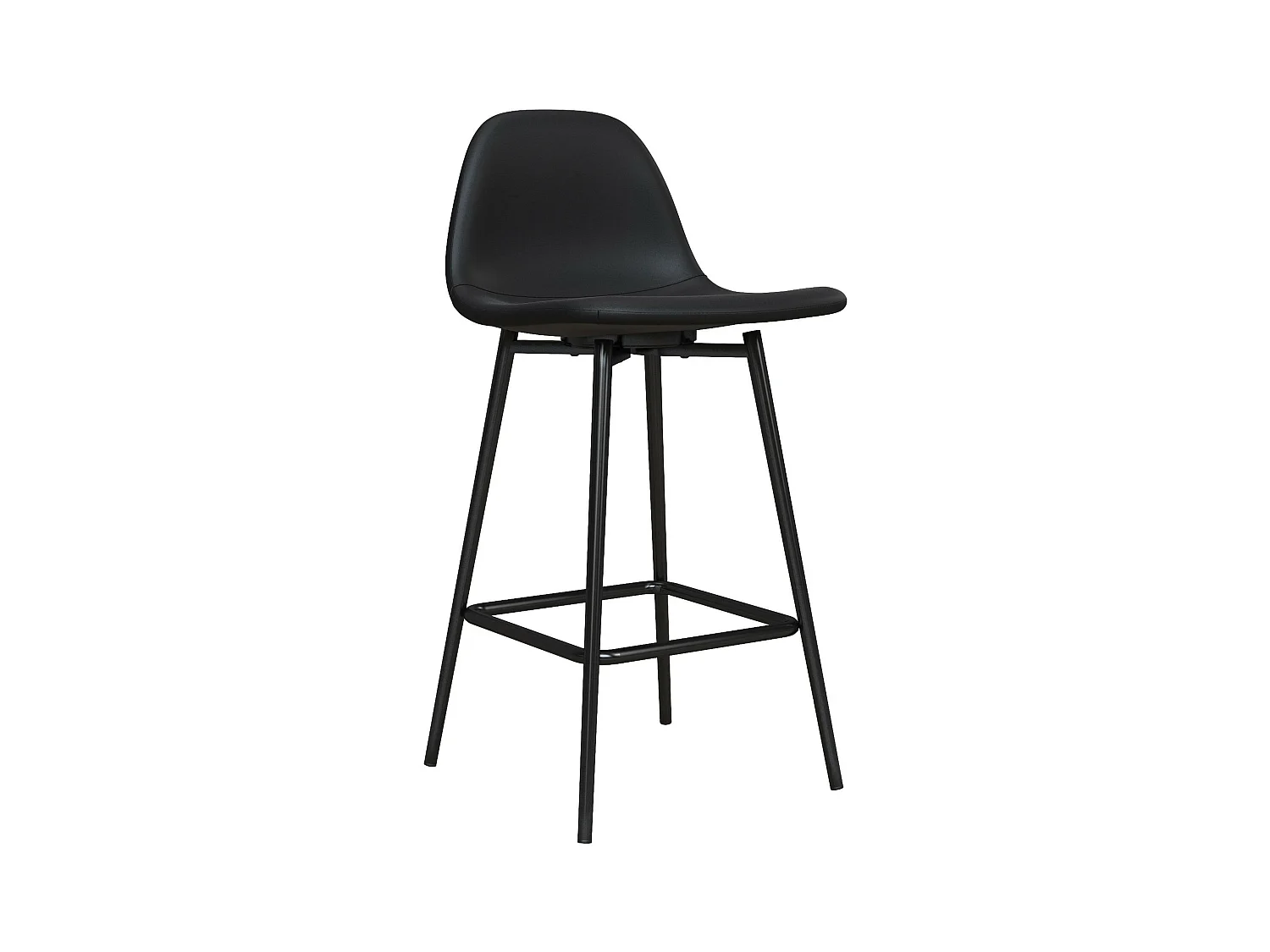 Calvin | Tabouret de comptoir en simili cuir noir
