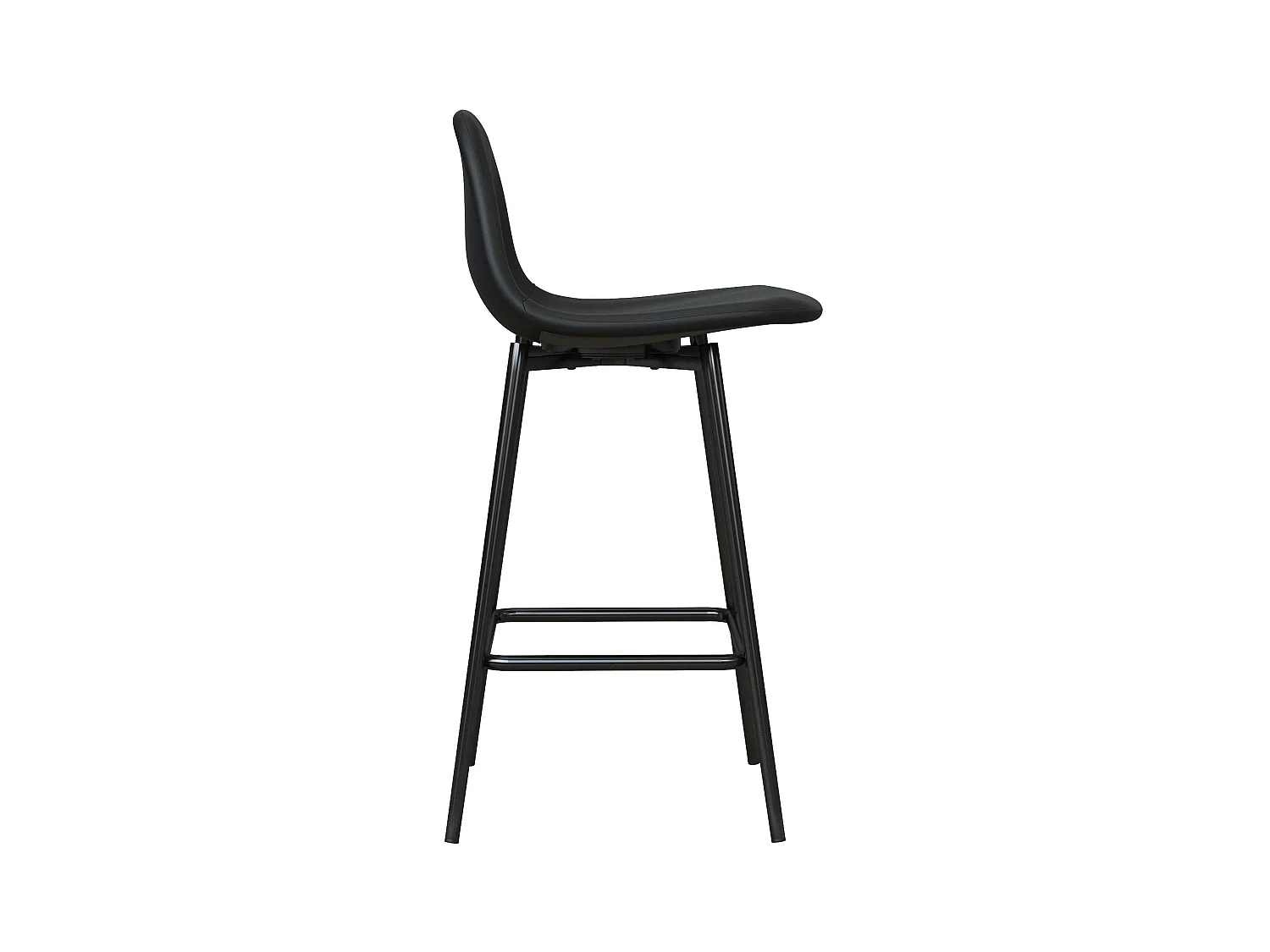 Calvin | Tabouret de comptoir en simili cuir noir