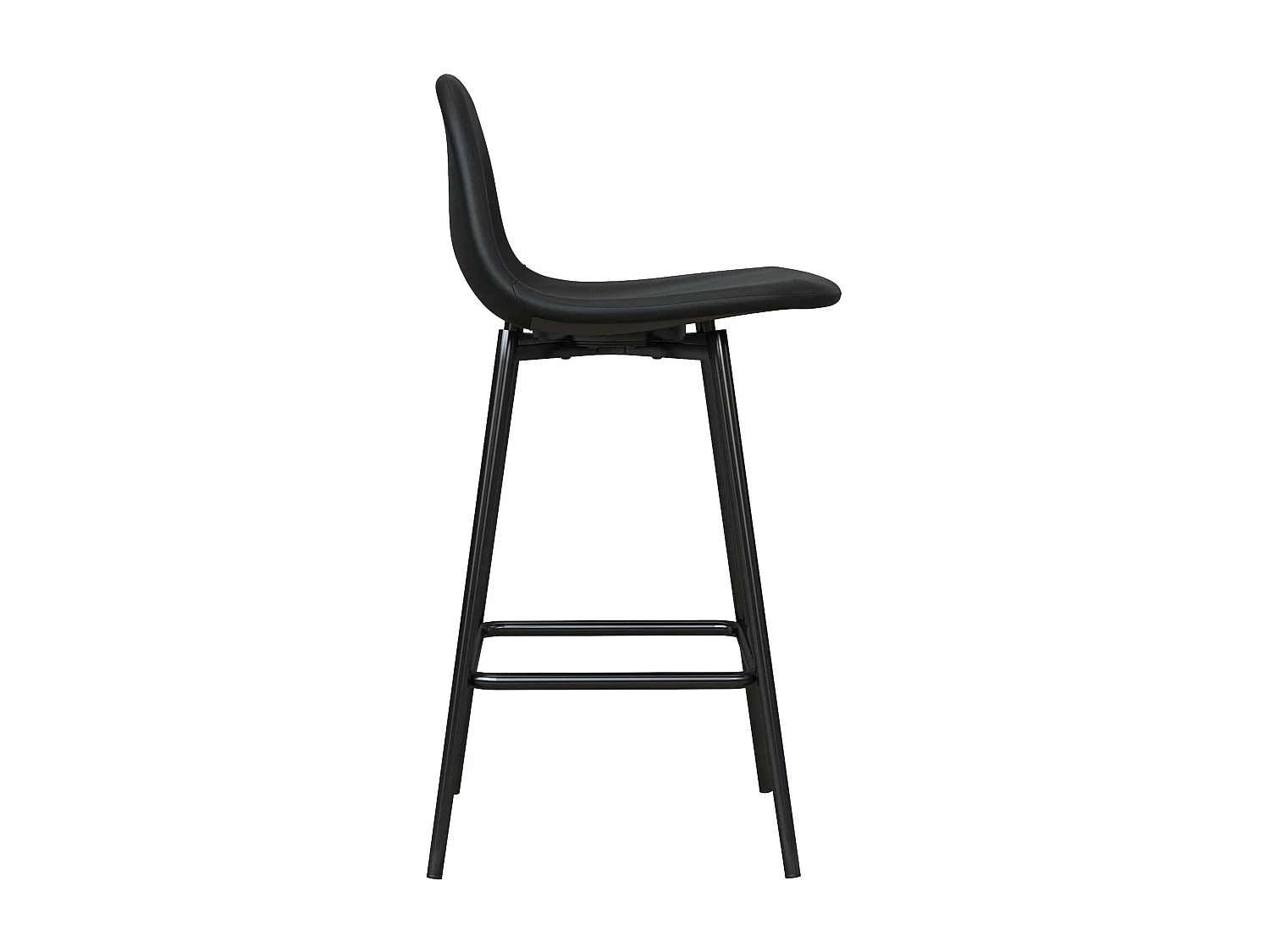 Calvin | Tabouret de comptoir en simili cuir noir