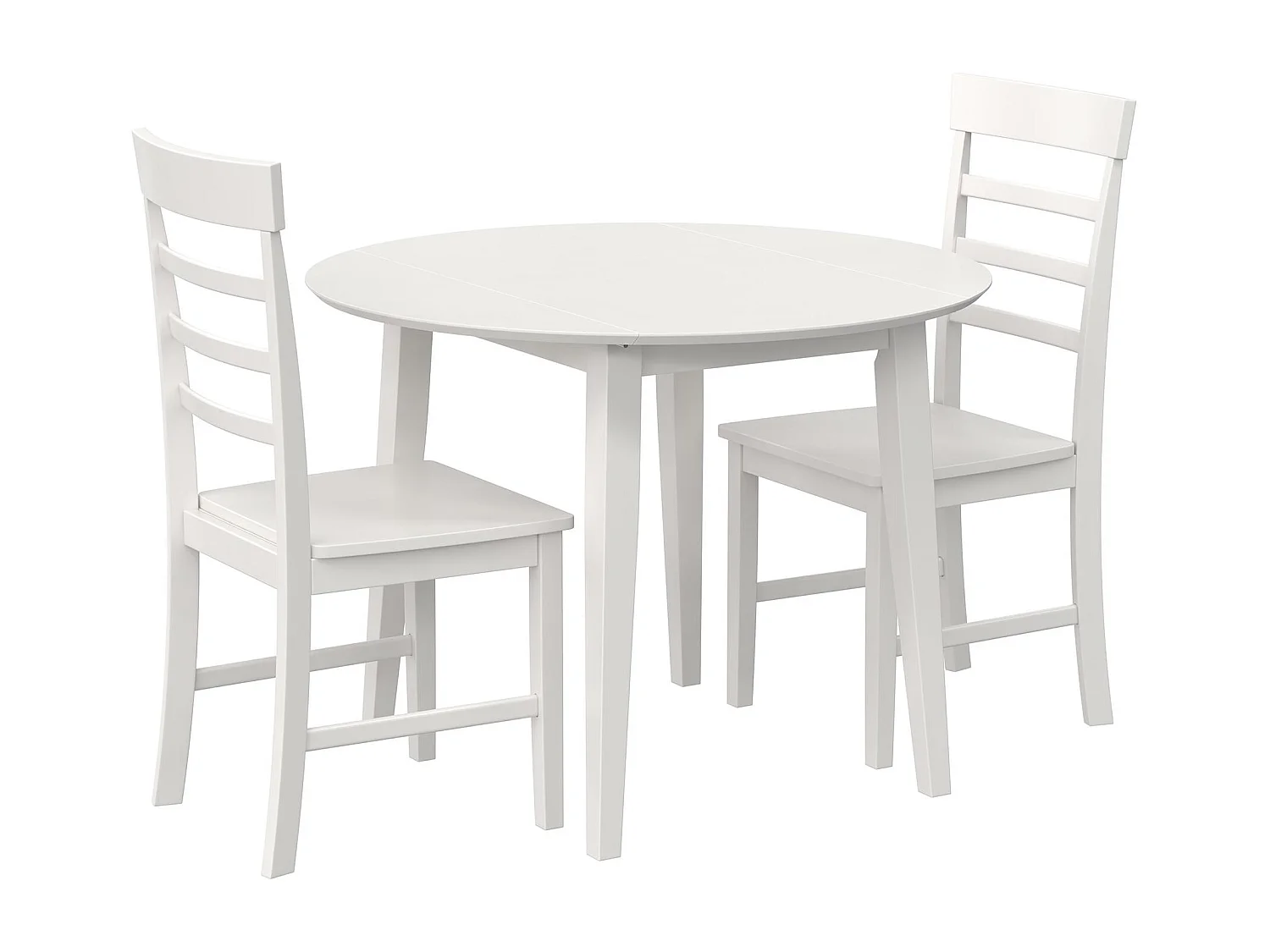 Brooks | Ensemble à dîner 3 pièces en MDF et hévéa blanc