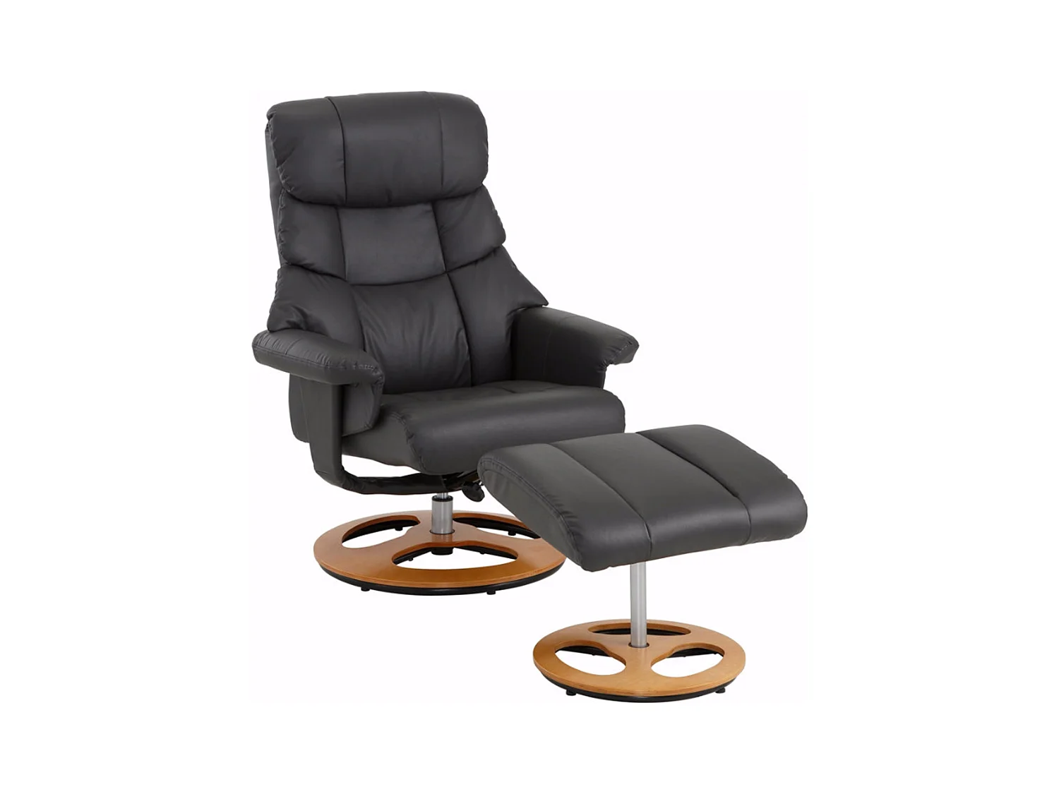 Toulon | Fauteuil de relaxation + tabouret en anthracite