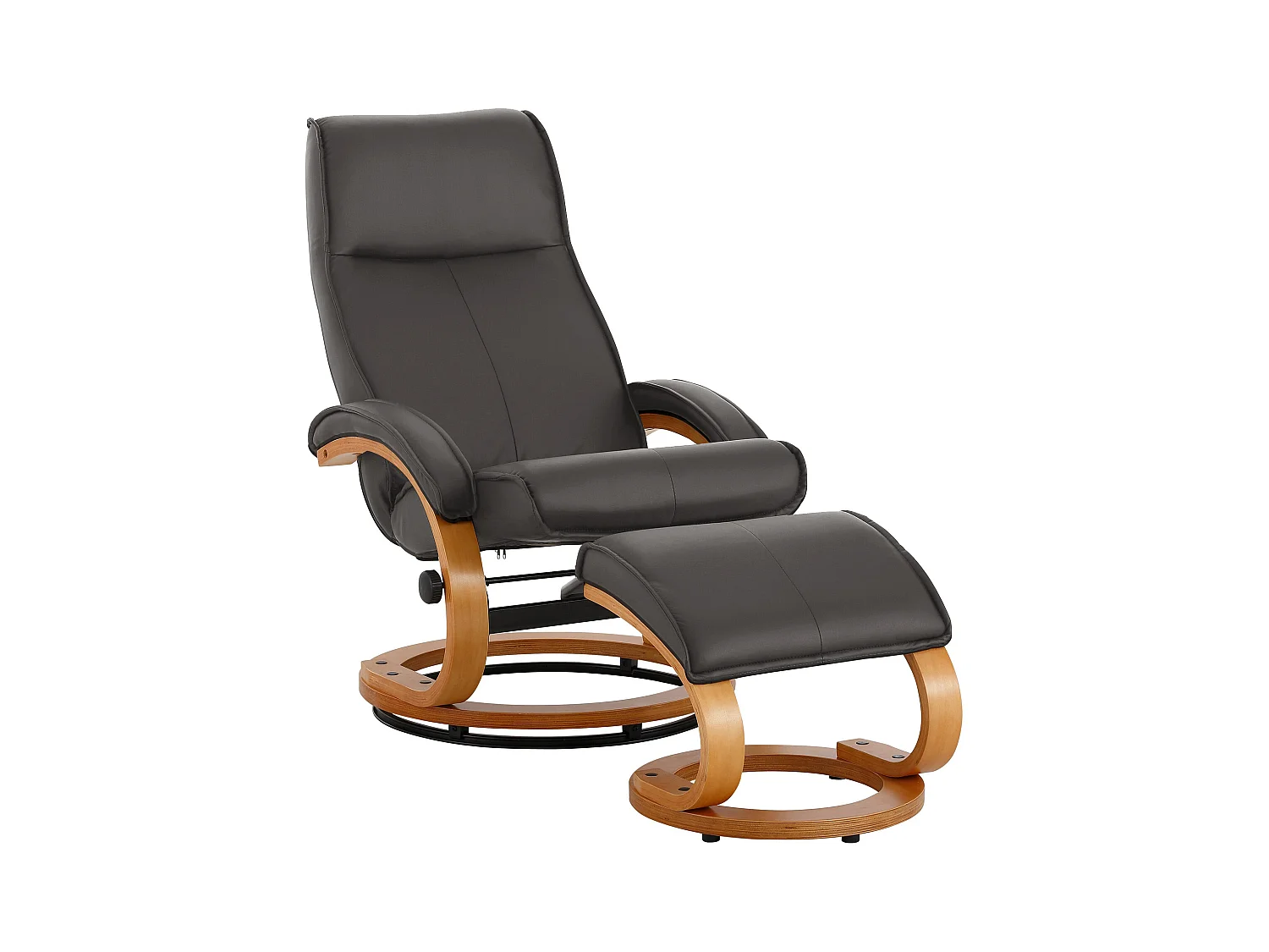 Paris | Fauteuil de relaxation + tabouret en anthracite