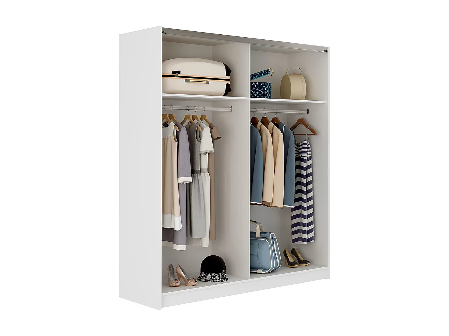 Armoire placard / meuble de rangement coloris chêne cortez - Hauteur 200 x Longueur 180 x Profondeur 60 cm