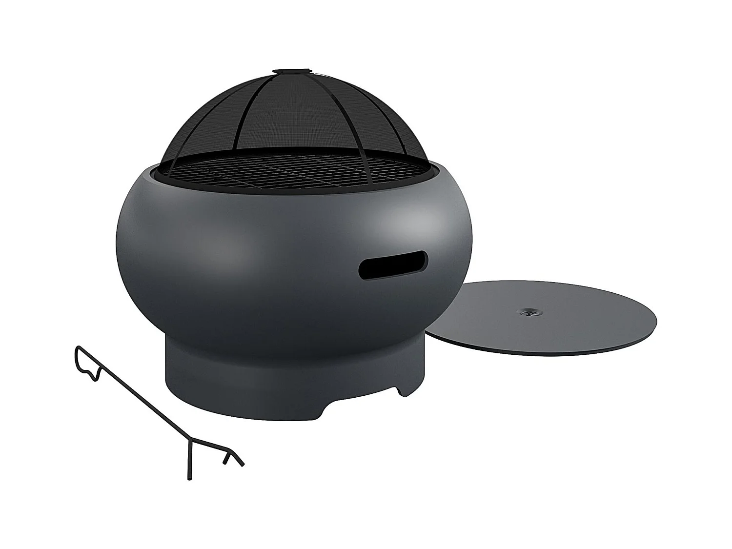 Asher | Camino da esterno in ceramica grigio scuro