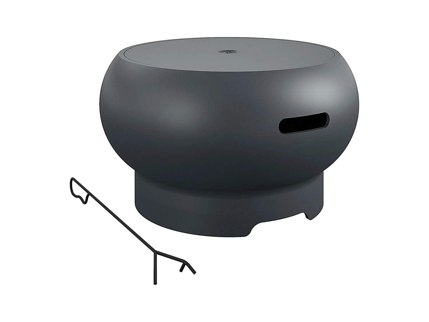 Asher | Camino da esterno in ceramica grigio scuro